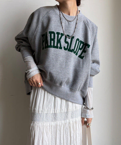 標誌印花寬鬆插肩袖套頭衫