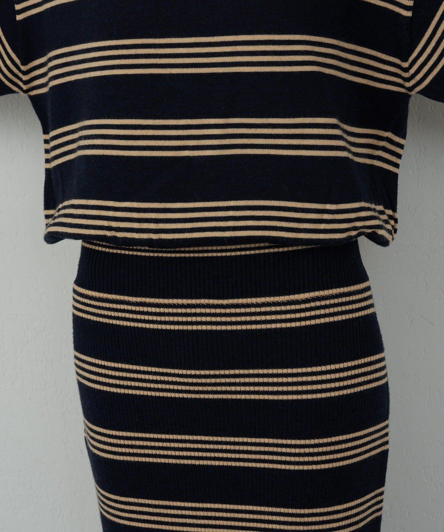 【可手洗】【HERITANOVUM】條紋針織連衣裙