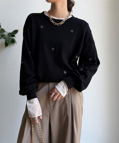 STAR刺繡針織衫