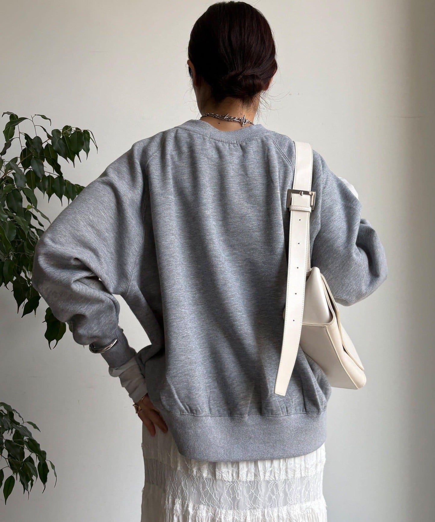 標誌印花寬鬆插肩袖套頭衫