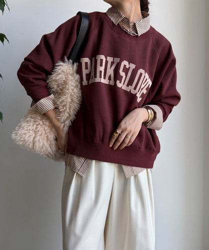 標誌印花寬鬆插肩袖套頭衫