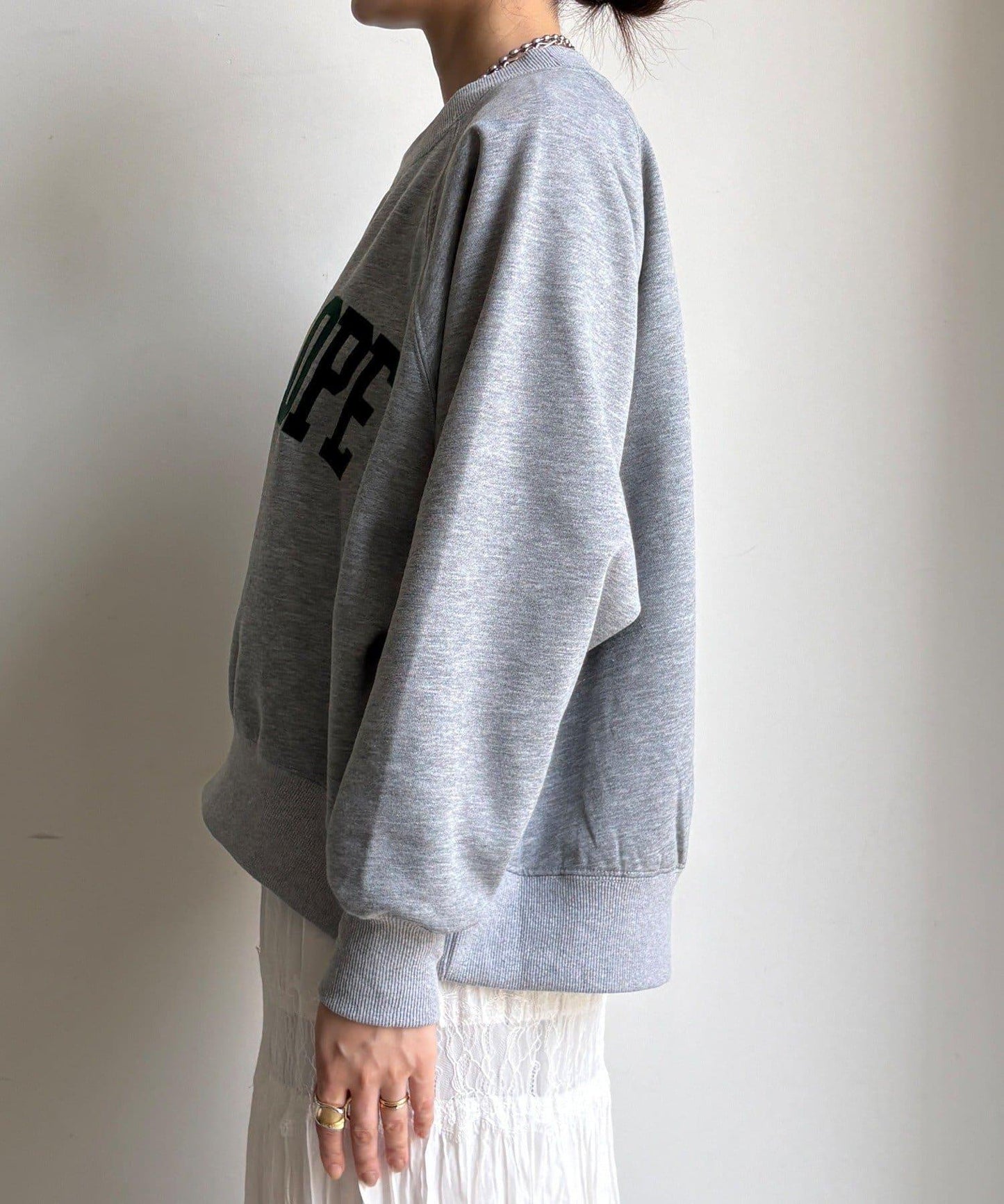 標誌印花寬鬆插肩袖套頭衫