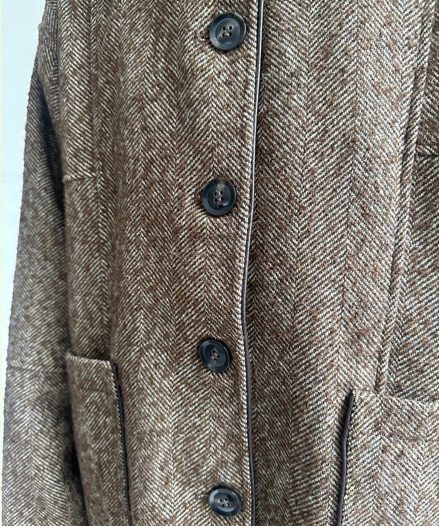 雜色人字紋滾邊連體衣