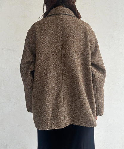 雜色人字紋滾邊連體衣