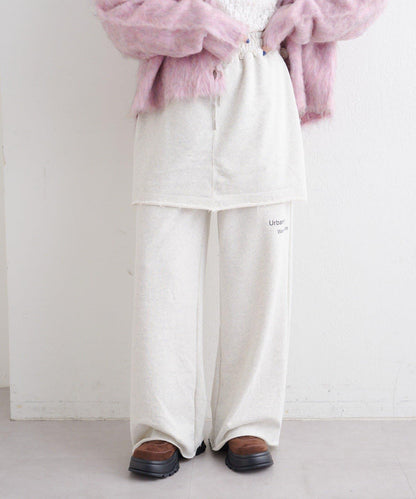 w closet 字母印花 衛衣面料 裙褲