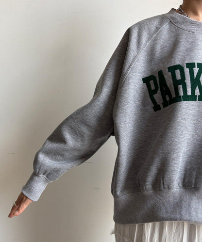 標誌印花寬鬆插肩袖套頭衫