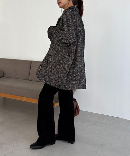 粗花呢裁縫風半身大衣