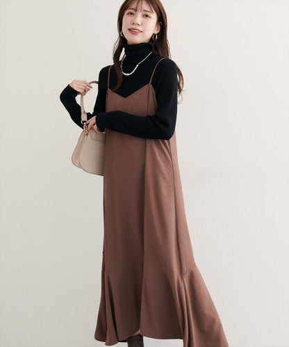 【natural couture】不對稱下襬吊帶連衣裙