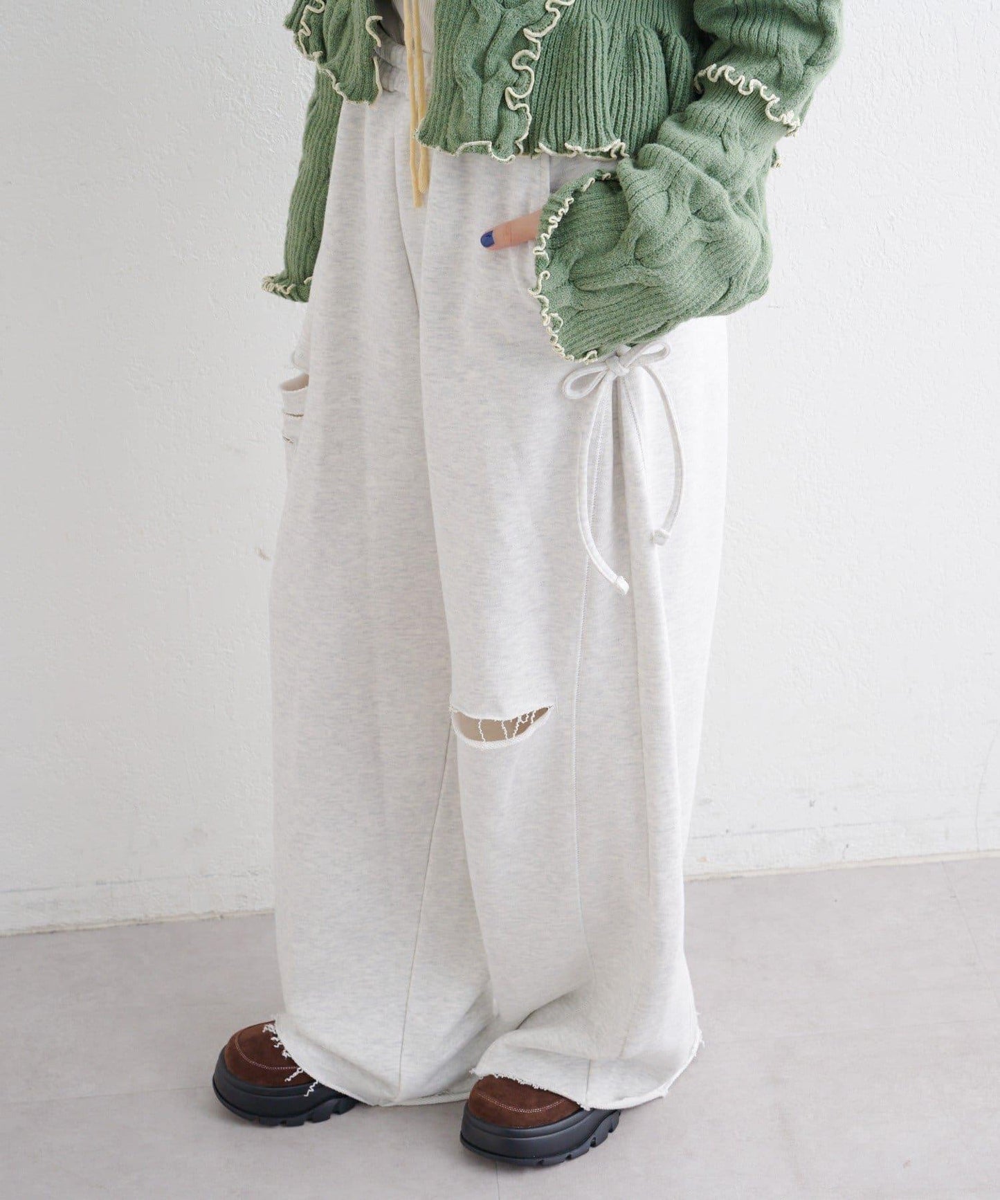 【w closet】蝴蝶結休閒褲