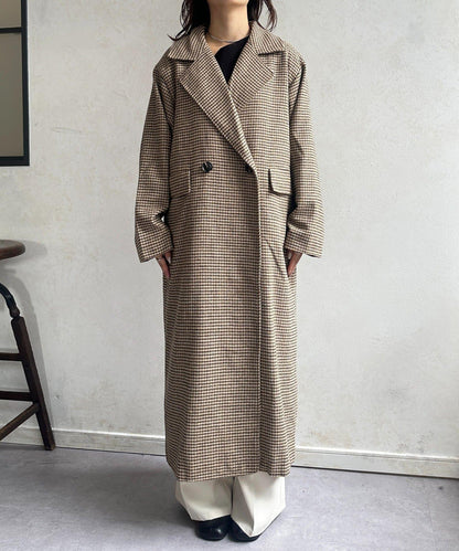 格紋長款大衣