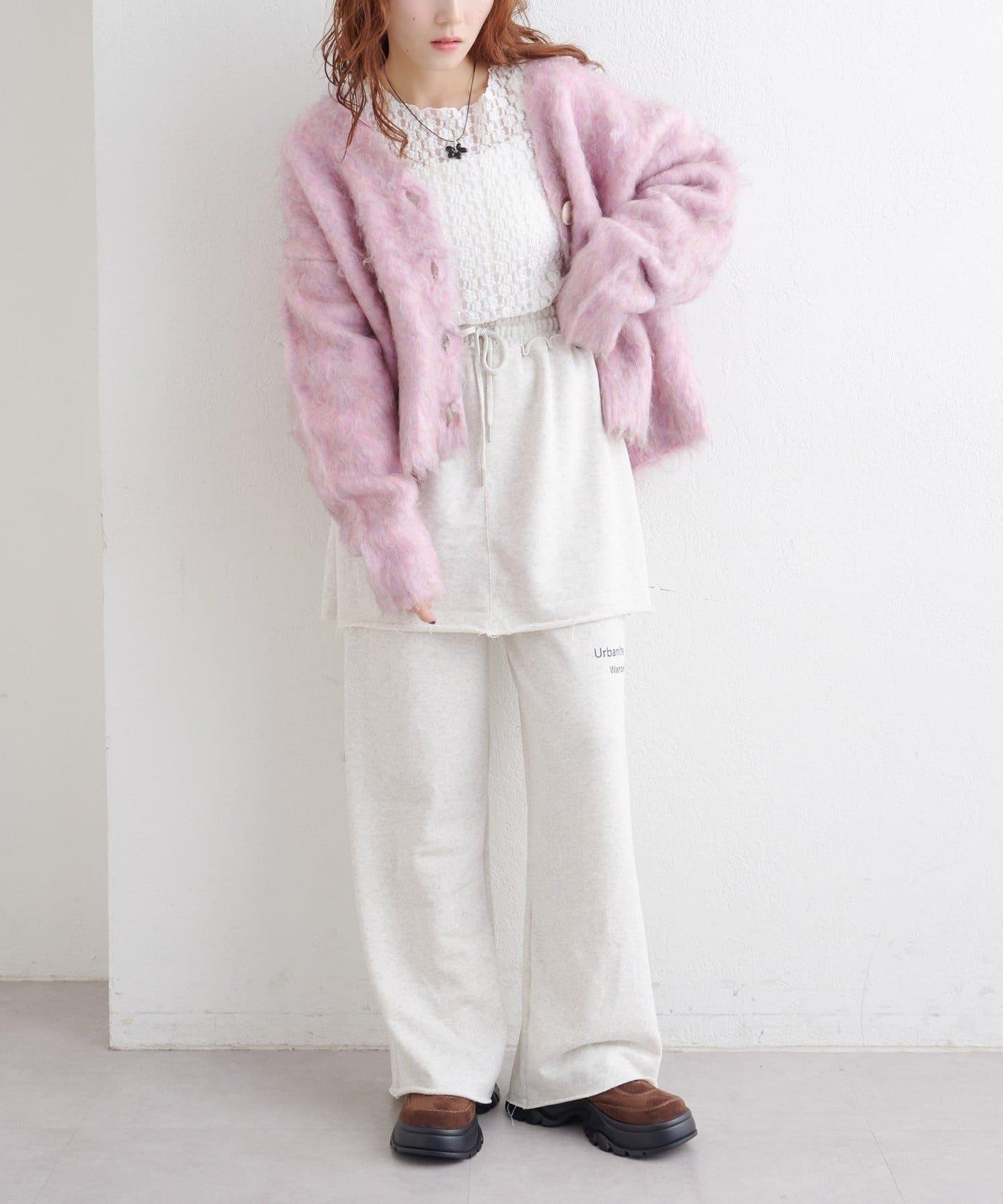 w closet 字母印花 衛衣面料 裙褲