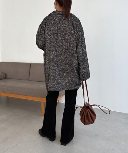 粗花呢裁縫風半身大衣