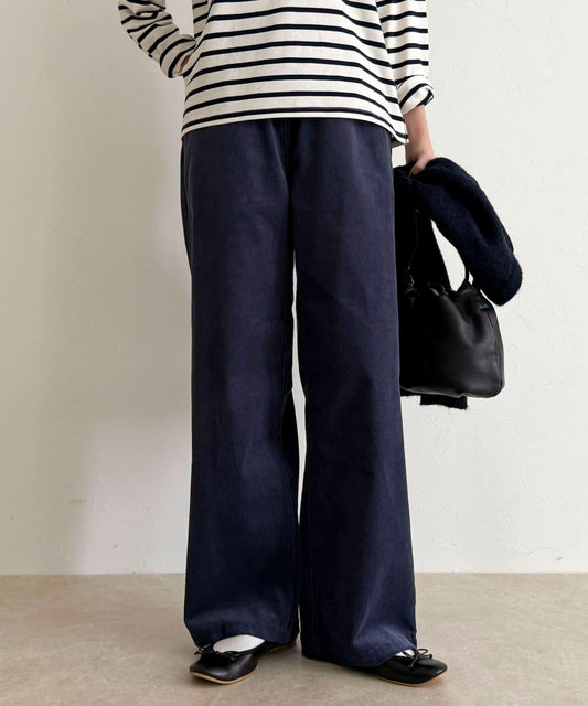 【GEVACO/ゲバコ】燈芯絨休閒寬腿褲