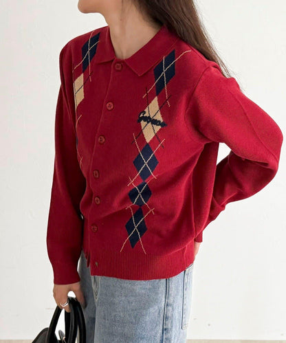 【GEVACO/ゲバコ】菱格針織開衫