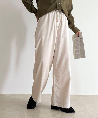 【GEVACO/ゲバコ】燈芯絨休閒寬腿褲