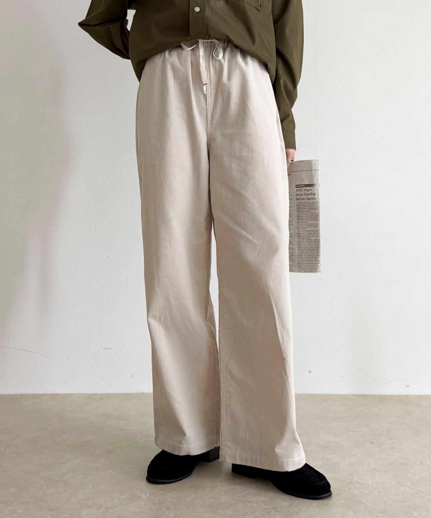 【GEVACO/ゲバコ】燈芯絨休閒寬腿褲