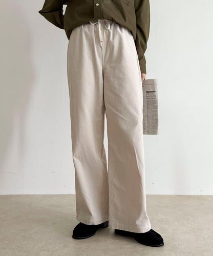 【GEVACO/ゲバコ】燈芯絨休閒寬腿褲