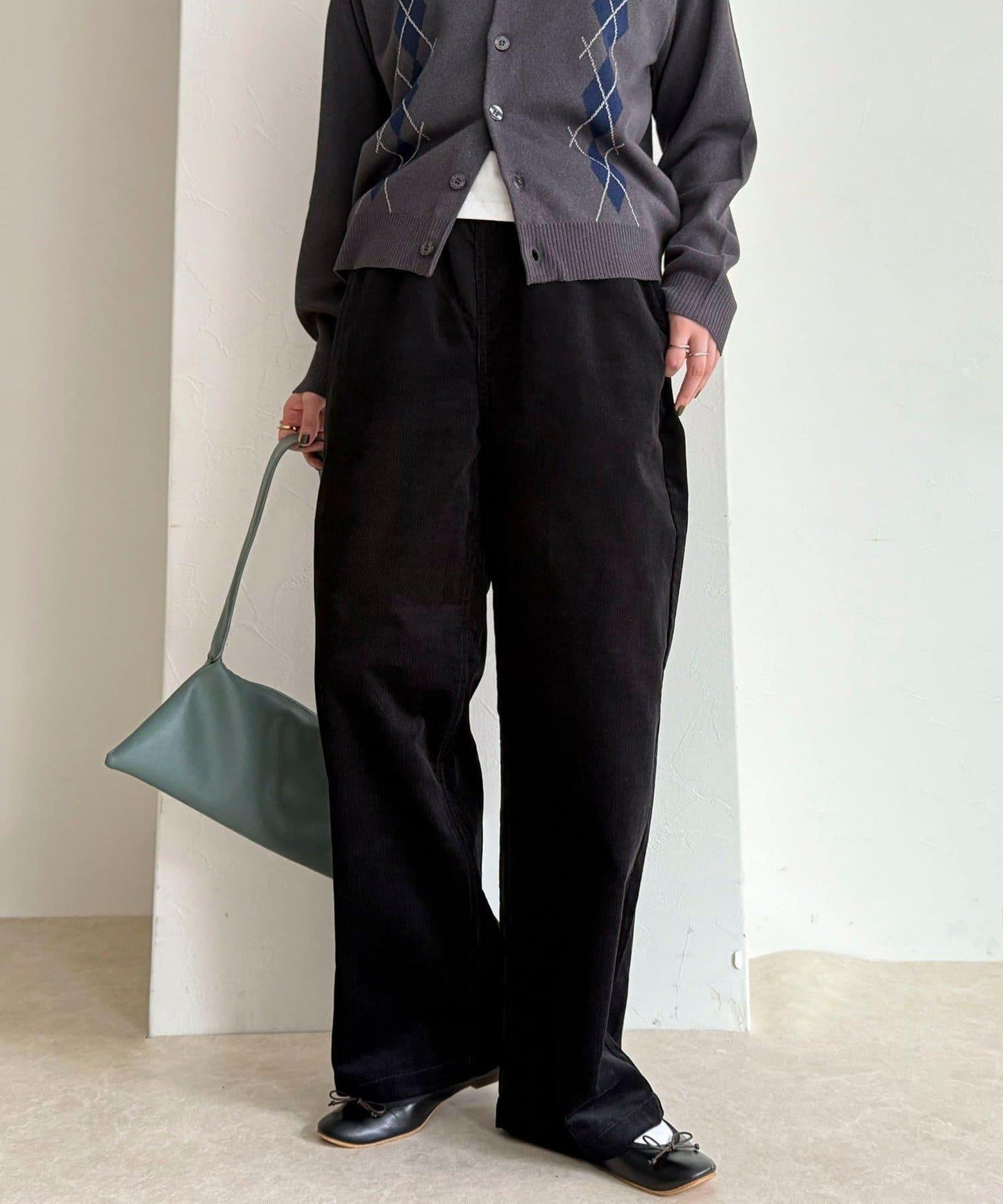 【GEVACO/ゲバコ】燈芯絨休閒寬腿褲