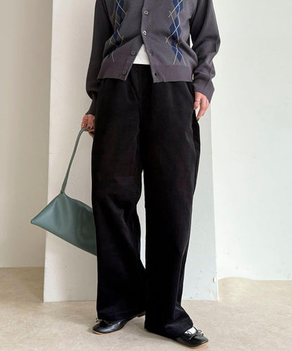 【GEVACO/ゲバコ】燈芯絨休閒寬腿褲