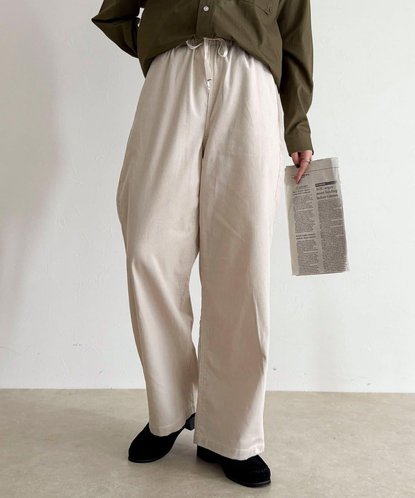 【GEVACO/ゲバコ】燈芯絨休閒寬腿褲