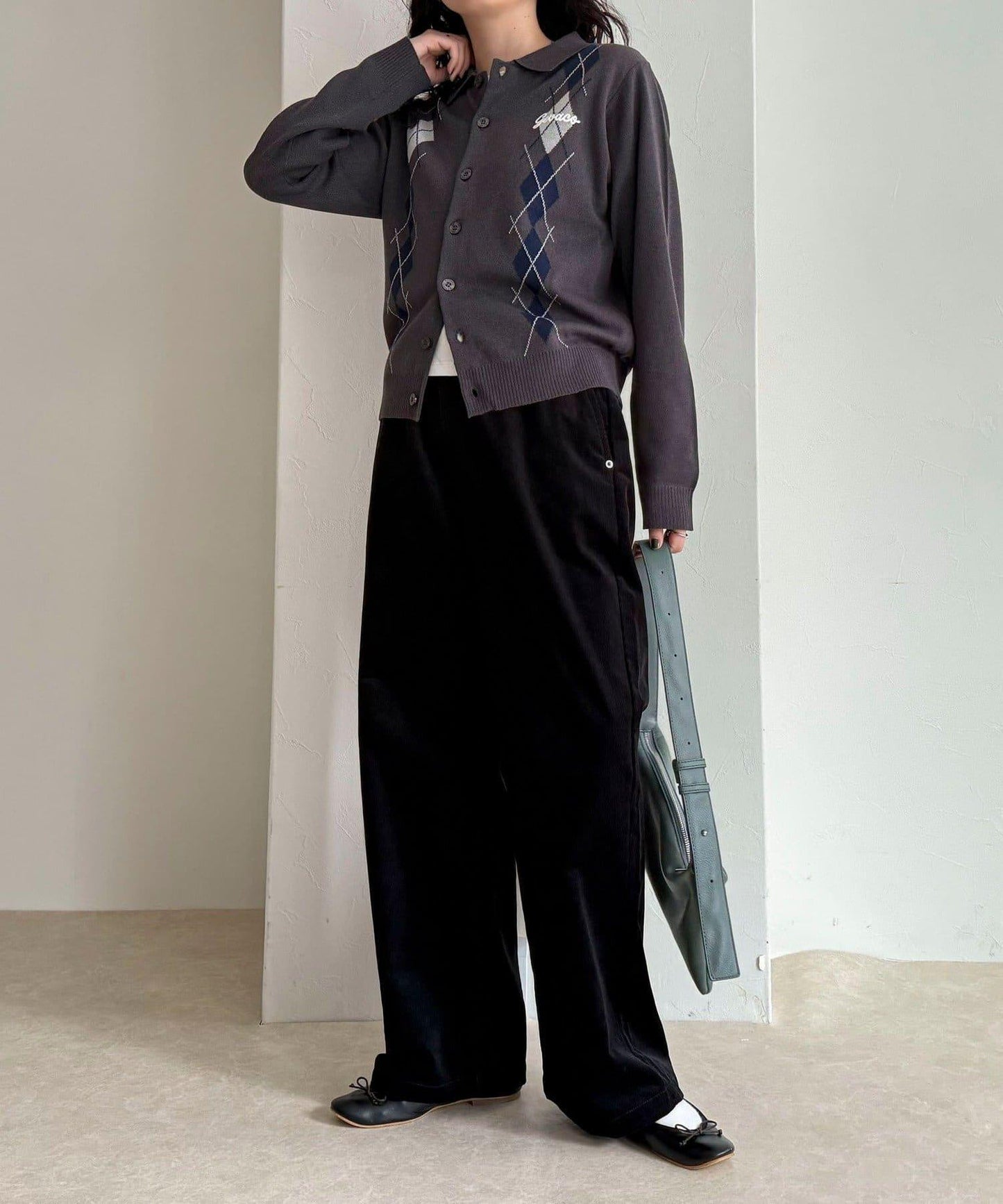 【GEVACO/ゲバコ】燈芯絨休閒寬腿褲