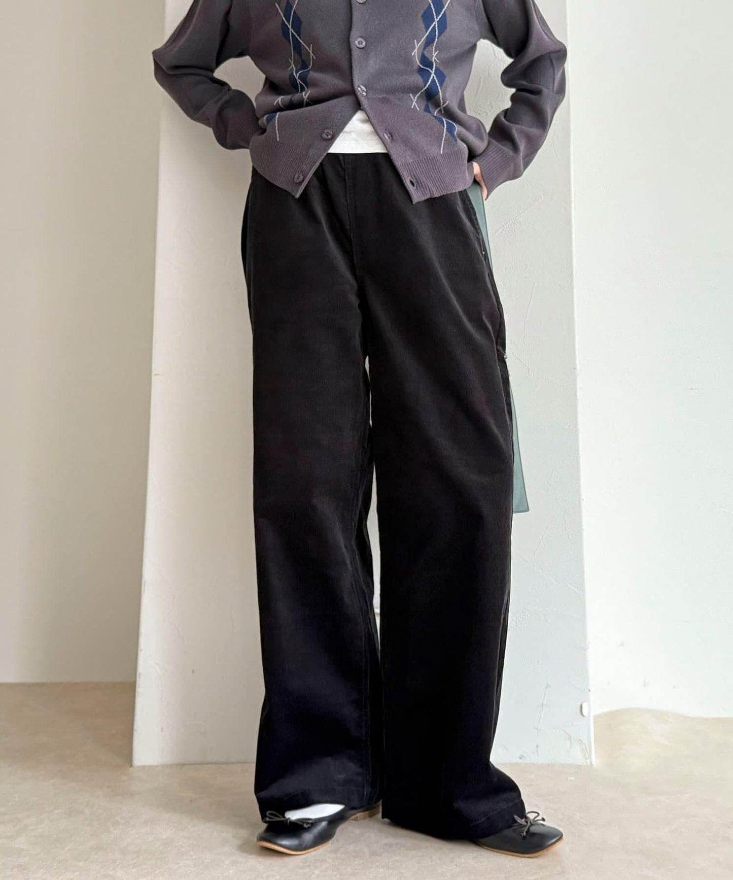 【GEVACO/ゲバコ】燈芯絨休閒寬腿褲