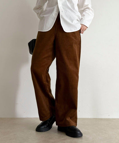 【GEVACO/ゲバコ】燈芯絨休閒寬腿褲