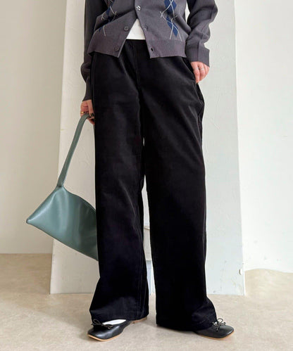 【GEVACO/ゲバコ】燈芯絨休閒寬腿褲