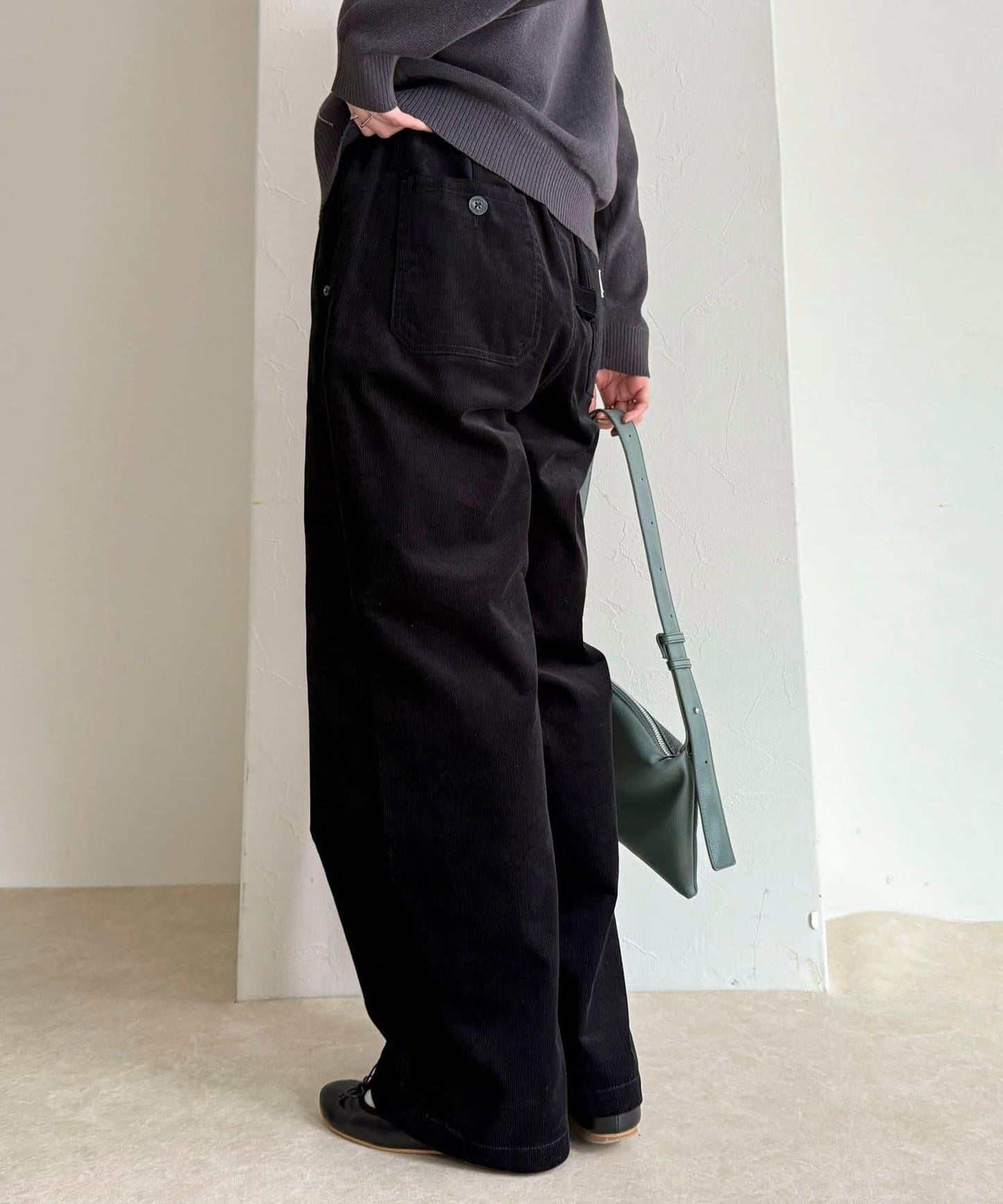 【GEVACO/ゲバコ】燈芯絨休閒寬腿褲