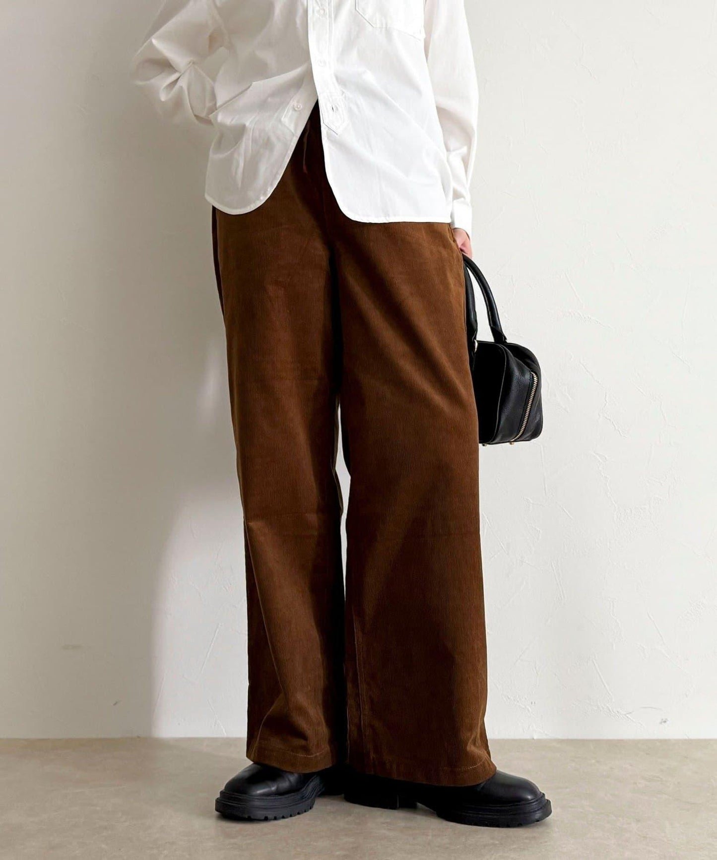 【GEVACO/ゲバコ】燈芯絨休閒寬腿褲