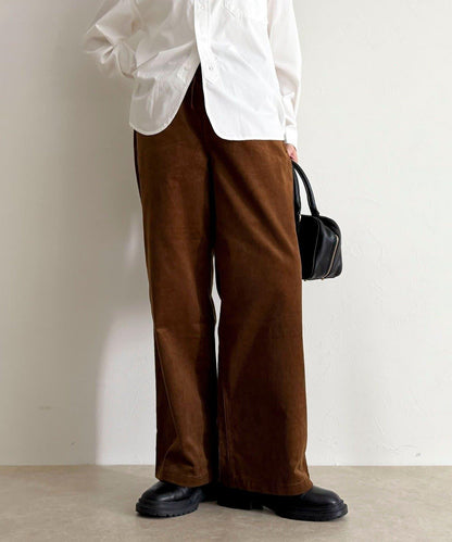 【GEVACO/ゲバコ】燈芯絨休閒寬腿褲