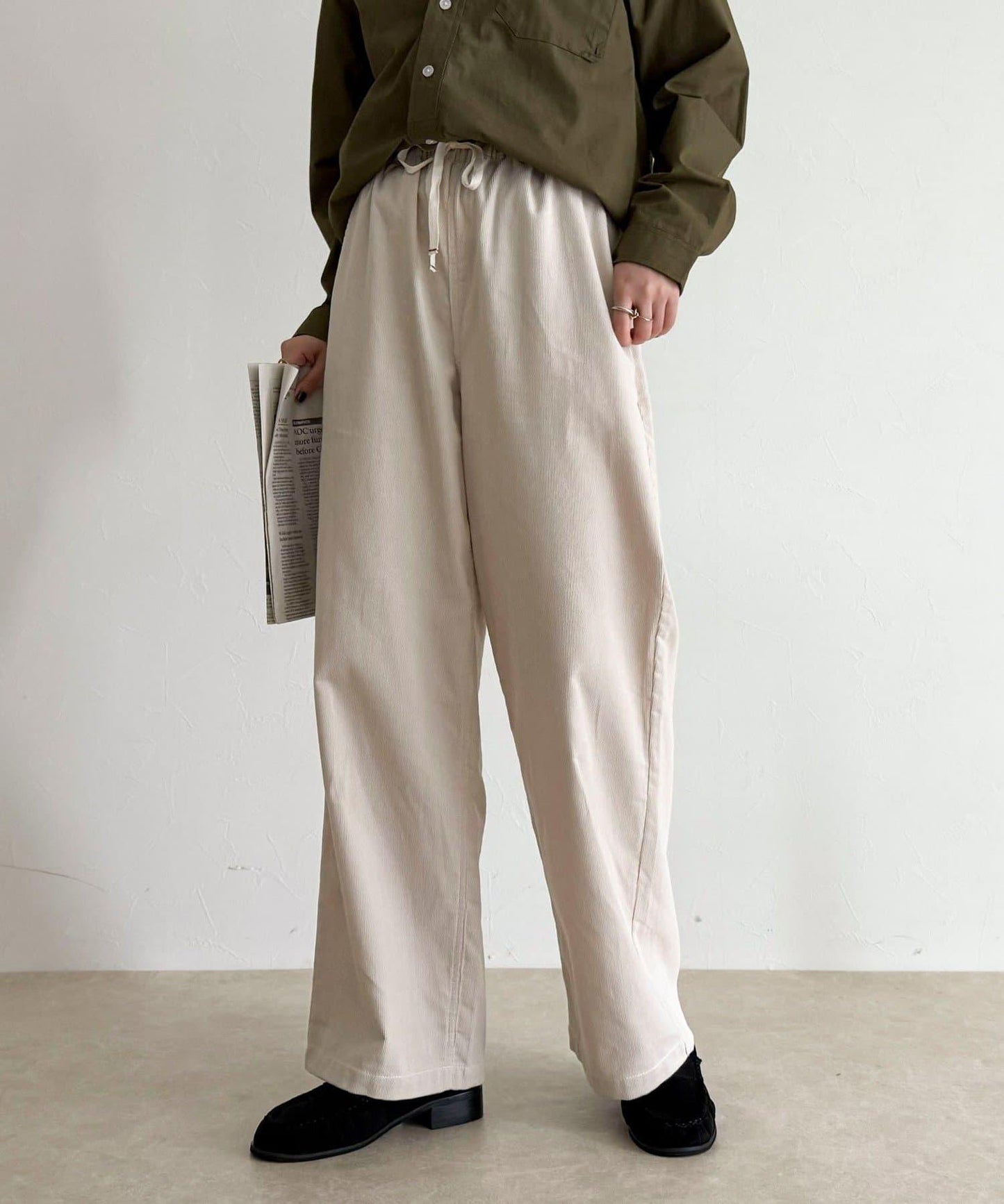 【GEVACO/ゲバコ】燈芯絨休閒寬腿褲