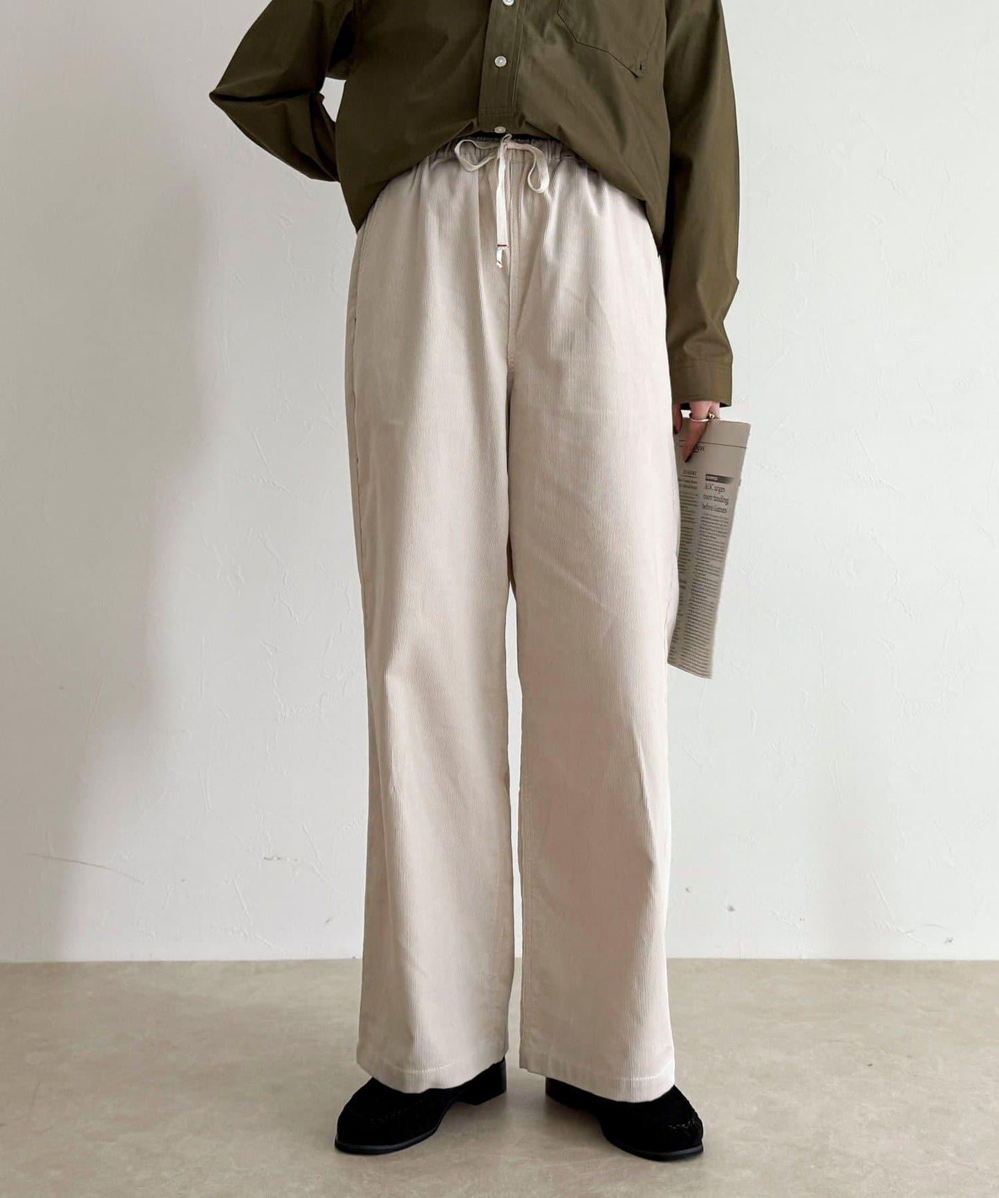 【GEVACO/ゲバコ】燈芯絨休閒寬腿褲