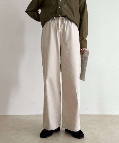 【GEVACO/ゲバコ】燈芯絨休閒寬腿褲