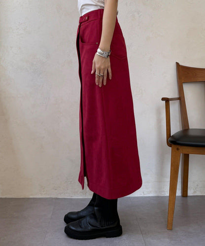 麂皮絨針織半身裙