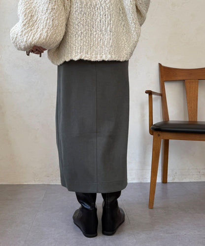 麂皮絨針織半身裙