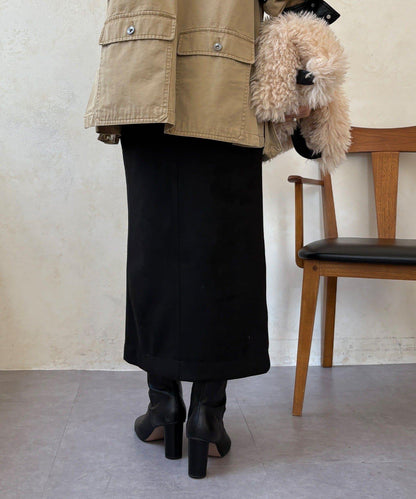 麂皮絨針織半身裙