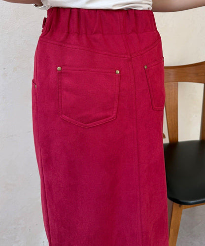 麂皮絨針織半身裙