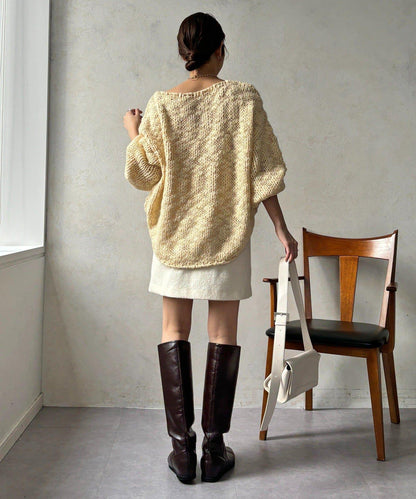 粗花呢羊毛迷你裙