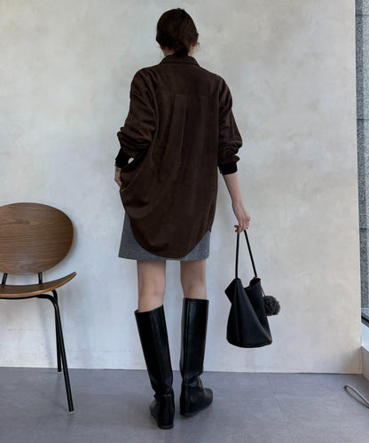 粗花呢羊毛迷你裙