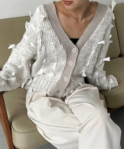 蝴蝶結針織開衫