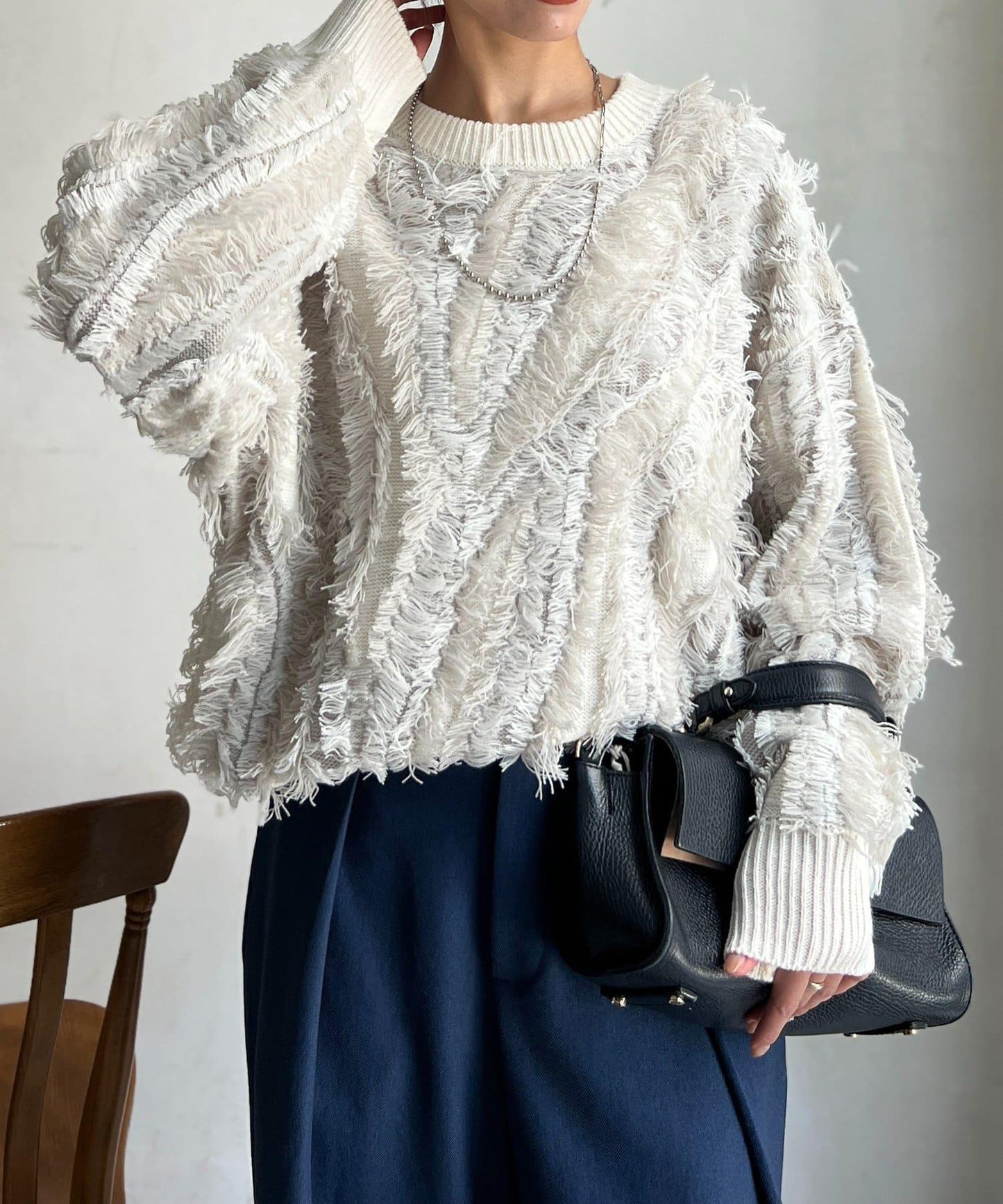 流蘇裝飾針織套頭衫