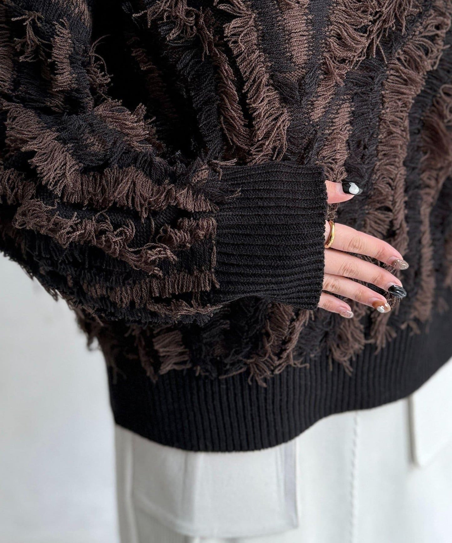 流蘇裝飾針織套頭衫