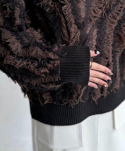 流蘇裝飾針織套頭衫