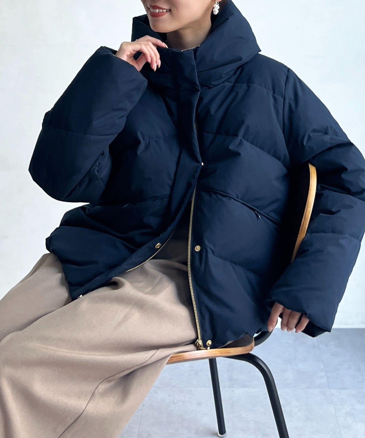 高領彈力羽絨服