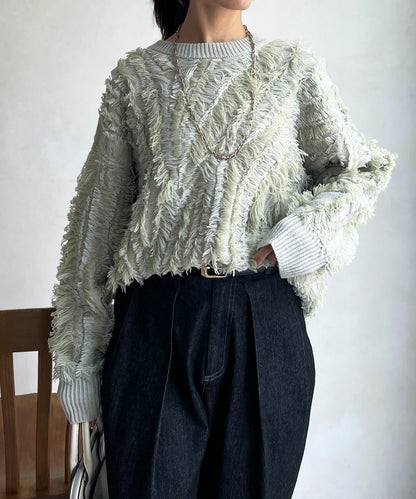 流蘇裝飾針織套頭衫