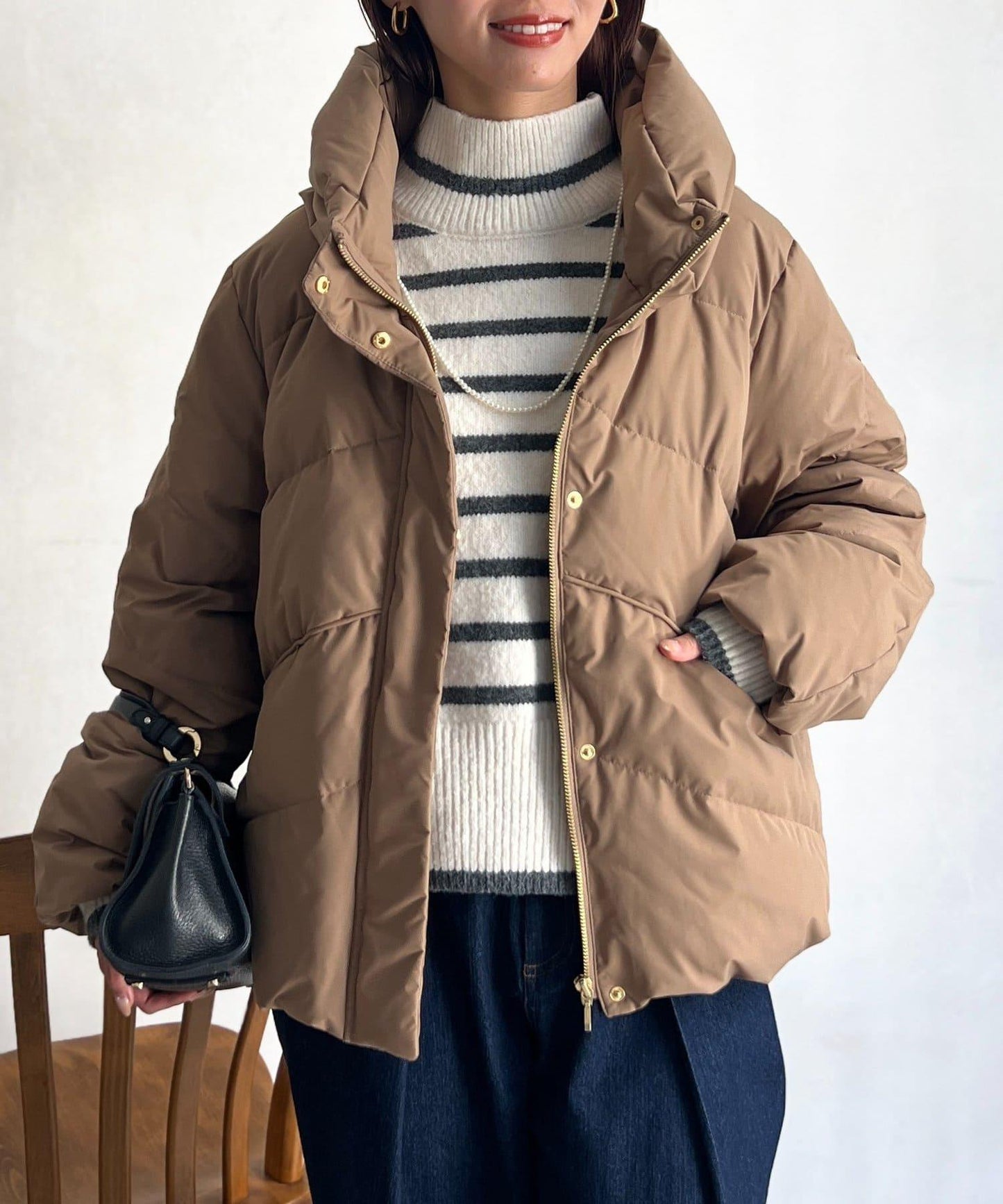 高領彈力羽絨服