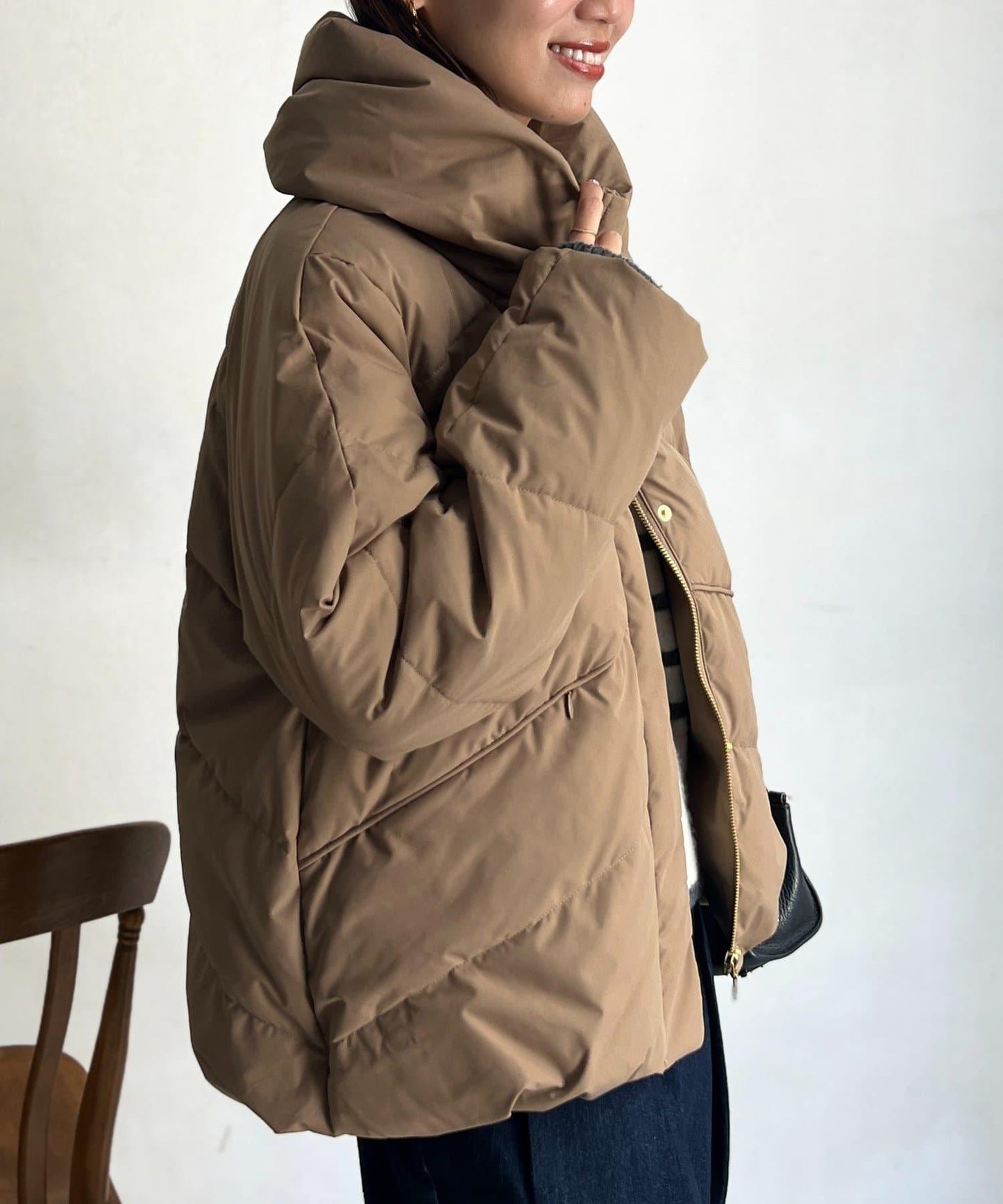 高領彈力羽絨服