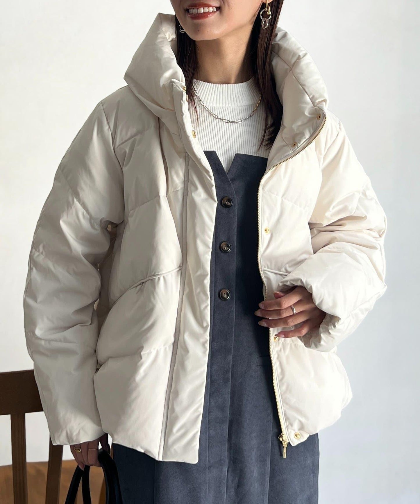 高領彈力羽絨服