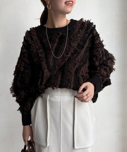 流蘇裝飾針織套頭衫